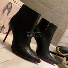 Christain Louboutin Black New Calf High Heeled Boots For Women 