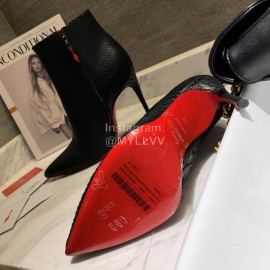 Christain Louboutin Black New Calf High Heeled Boots For Women 