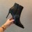 Christain Louboutin Black New Calf Rivet High Heeled Boots For Women 