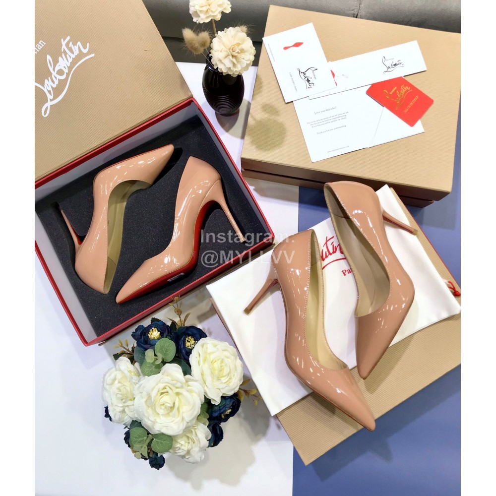 Christain Louboutin Pigalle Vernis Leather Pointed High Heels For Women 