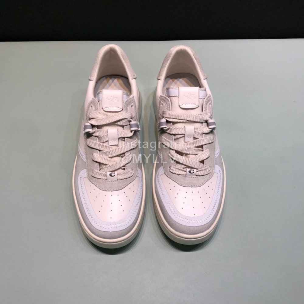 Coach Fashion Leather Suede Sneakers For Men White