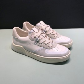 Coach Fashion Leather Suede Sneakers For Men White