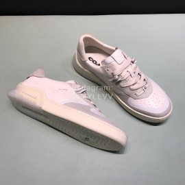 Coach Fashion Leather Suede Sneakers For Men White