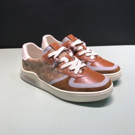 Coach Fashion Leather Suede Sneakers For Men Brown