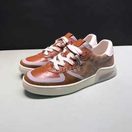 Coach Fashion Leather Suede Sneakers For Men Brown