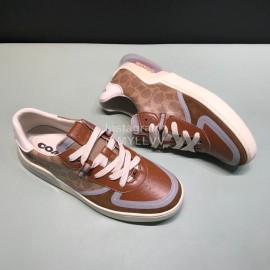 Coach Fashion Leather Suede Sneakers For Men Brown