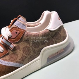 Coach Fashion Leather Suede Sneakers For Men Brown