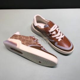 Coach Fashion Leather Suede Sneakers For Men Brown