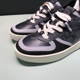 Coach Fashion Leather Suede Sneakers For Men Black