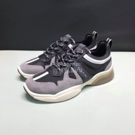 Coach Fashion Leather Knitted Fabric Sneakers For Men Black