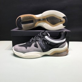 Coach Fashion Leather Knitted Fabric Sneakers For Men Black