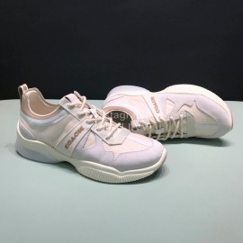 Coach Fashion Leather Knitted Fabric Sneakers For Men Gray