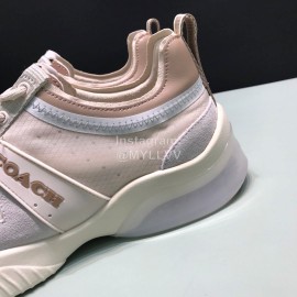 Coach Fashion Leather Knitted Fabric Sneakers For Men Gray