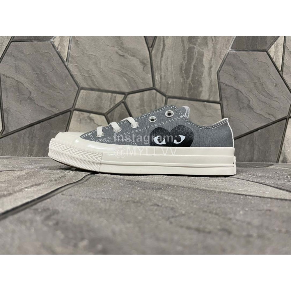 Converse Cdg Comme Des Garons Play Casual Canvas Shoes Gray