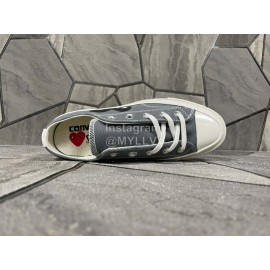 Converse Cdg Comme Des Garons Play Casual Canvas Shoes Gray