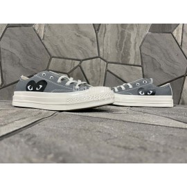 Converse Cdg Comme Des Garons Play Casual Canvas Shoes Gray