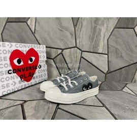 Converse Cdg Comme Des Garons Play Casual Canvas Shoes Gray
