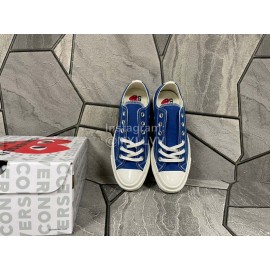 Converse Cdg Comme Des Garons Play Casual Canvas Shoes Blue