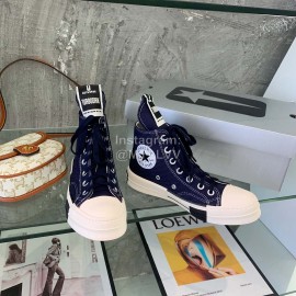 Converse Rickowens Casual High Sport Canvas Shoes Navy