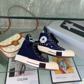 Converse Rickowens Casual High Sport Canvas Shoes Navy