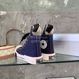 Converse Rickowens Casual High Sport Canvas Shoes Navy