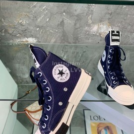 Converse Rickowens Casual High Sport Canvas Shoes Navy