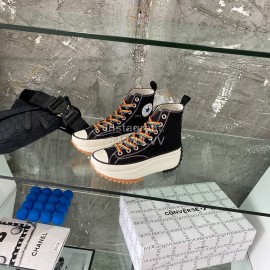 Converse Runstar Thick Soled High Top Shoes For Men And Women Black