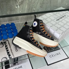 Converse Runstar Thick Soled High Top Shoes For Men And Women Black