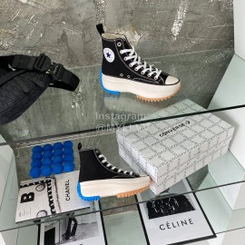 Converse Runstar Thick Soled High Top Shoes Black For Men And Women 