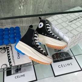 Converse Runstar Thick Soled High Top Shoes Black For Men And Women 