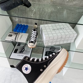 Converse Runstar Thick Soled High Top Shoes Black For Men And Women 