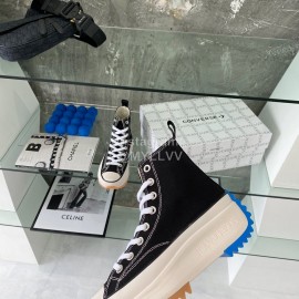 Converse Runstar Thick Soled High Top Shoes Black For Men And Women 