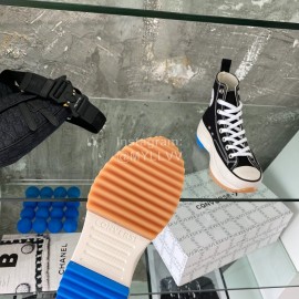 Converse Runstar Thick Soled High Top Shoes Black For Men And Women 