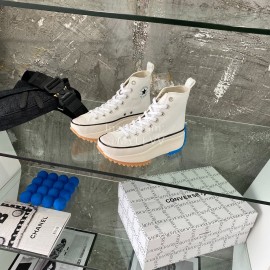 Converse Runstar Thick Soled High Top Shoes White For Men And Women 