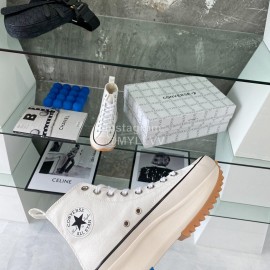 Converse Runstar Thick Soled High Top Shoes White For Men And Women 