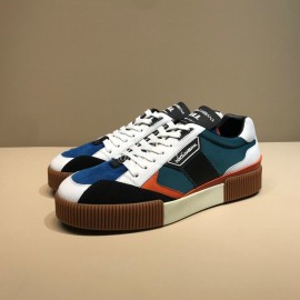 DG Autumn Winter Leather Casual Sneakers For Men Blue