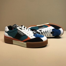 DG Autumn Winter Leather Casual Sneakers For Men Blue