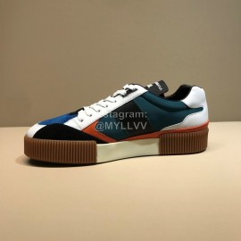 DG Autumn Winter Leather Casual Sneakers For Men Blue