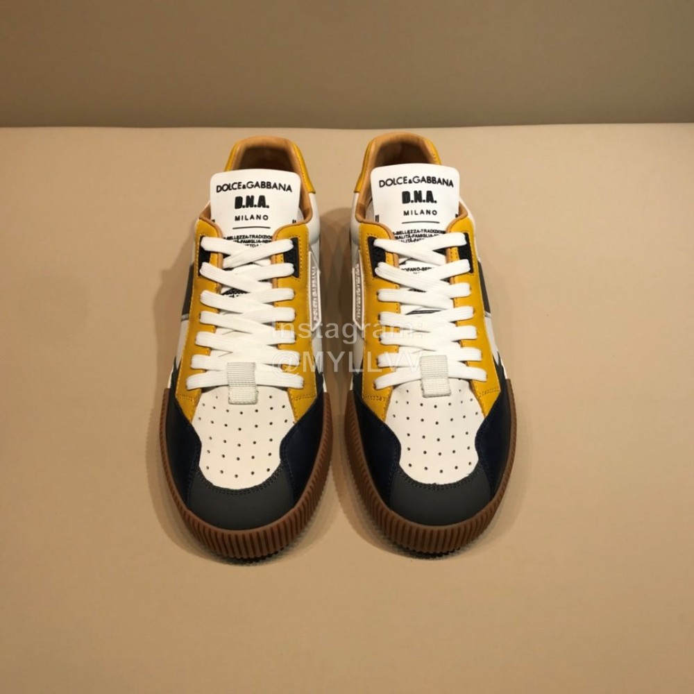 DG Autumn Winter Leather Casual Sneakers For Men Yellow
