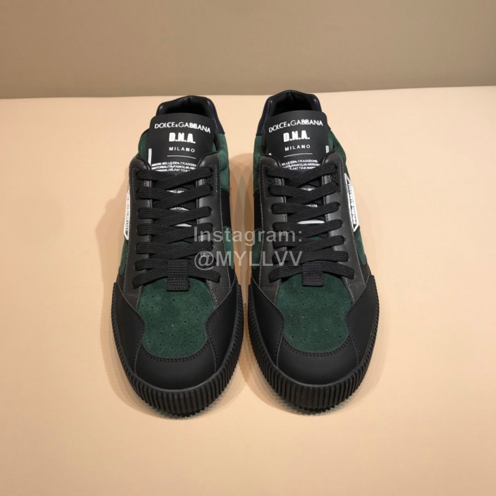 DG Autumn Winter Leather Casual Sneakers For Men Green
