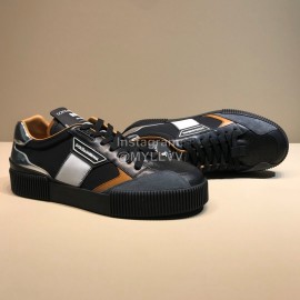 DG Autumn Winter Leather Casual Sneakers For Men Black