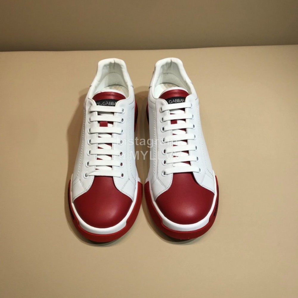 DG Autumn Winter Leather Casual Sneakers Red For Men
