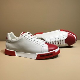 DG Autumn Winter Leather Casual Sneakers Red For Men