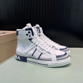 DG Calf Leather High Top Casual Sneakers For Men Blue