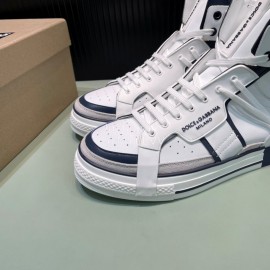 DG Calf Leather High Top Casual Sneakers For Men Blue