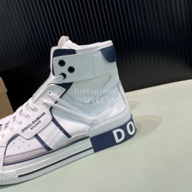 DG Calf Leather High Top Casual Sneakers For Men Blue