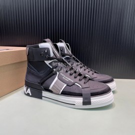 DG Calf Leather High Top Casual Sneakers For Men Black