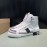 DG Calf Leather High Top Casual Sneakers For Men White