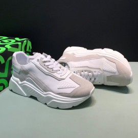 DG Calf Leather Casual Thick Soled Sneakers For Men Gray