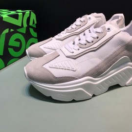 DG Calf Leather Casual Thick Soled Sneakers For Men Gray